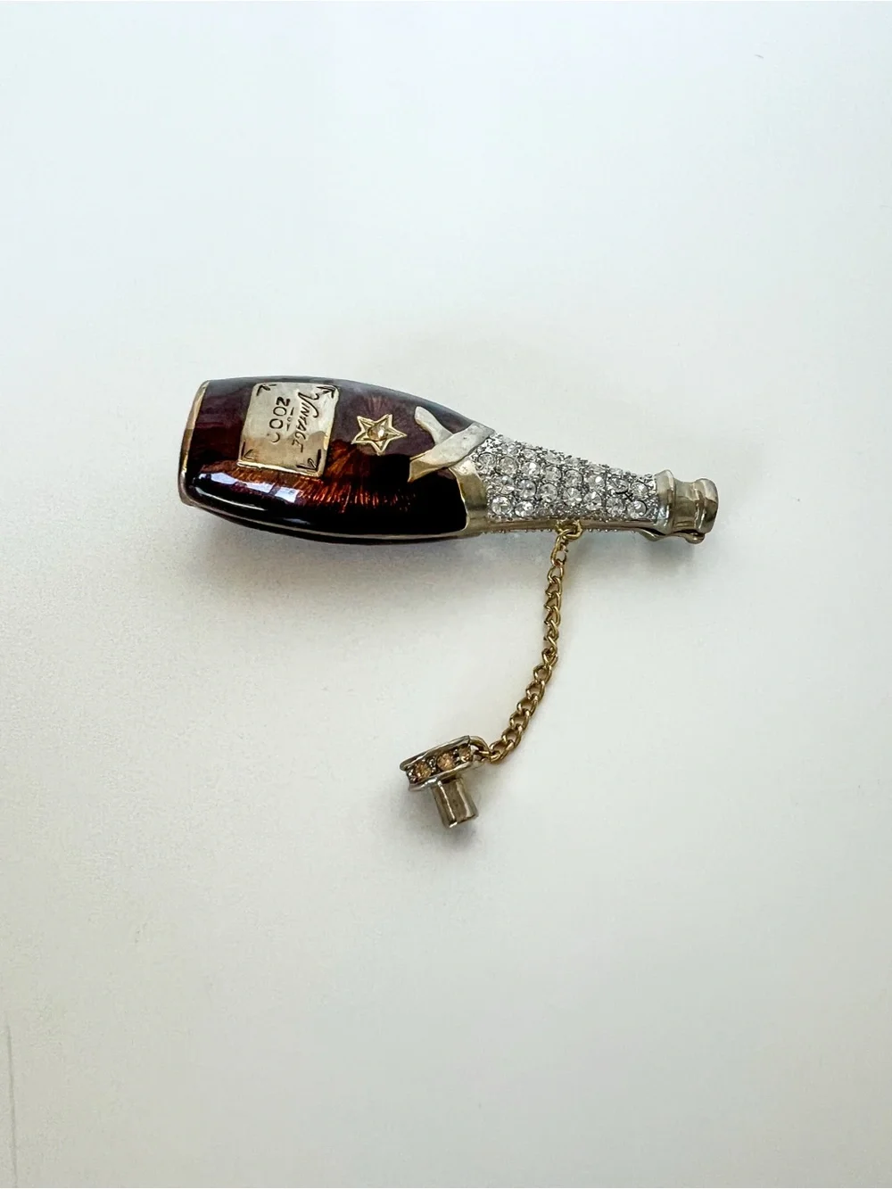 Vintage Champagne Bottle Trinket Box